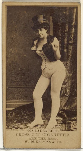 Card Number 608, Laura Burt, from the Actors and Actresses series (N145-3) issued by Duke Sons & Co. to promote Cross Cut Cigarettes by W. Duke, Sons & Co., photograph, 1880-1889