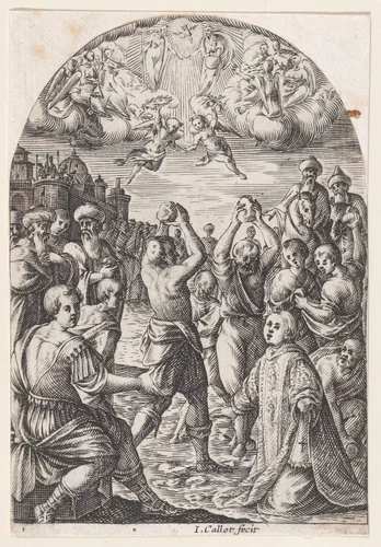 The Martyrdom of St. Stephen, plate 1 from "Les Tableaux de Rome, Les Eglises Jubilaires" (The Paintings of Rome, The Churches Jubilee) by Jacques Callot, print, 1607-1611