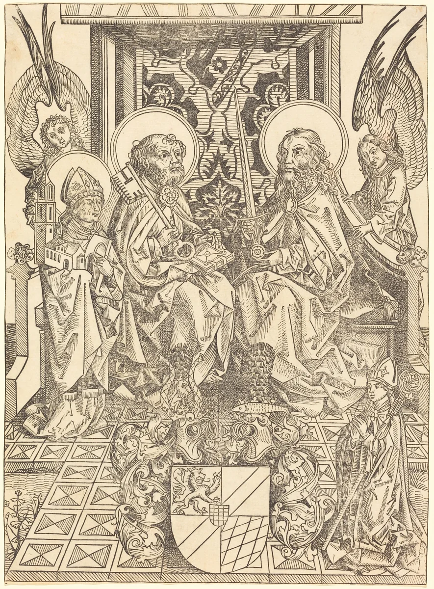 Saints Peter and Paul under a Canopy by Wilhelm Pleydenwurff, print, 1458-1494