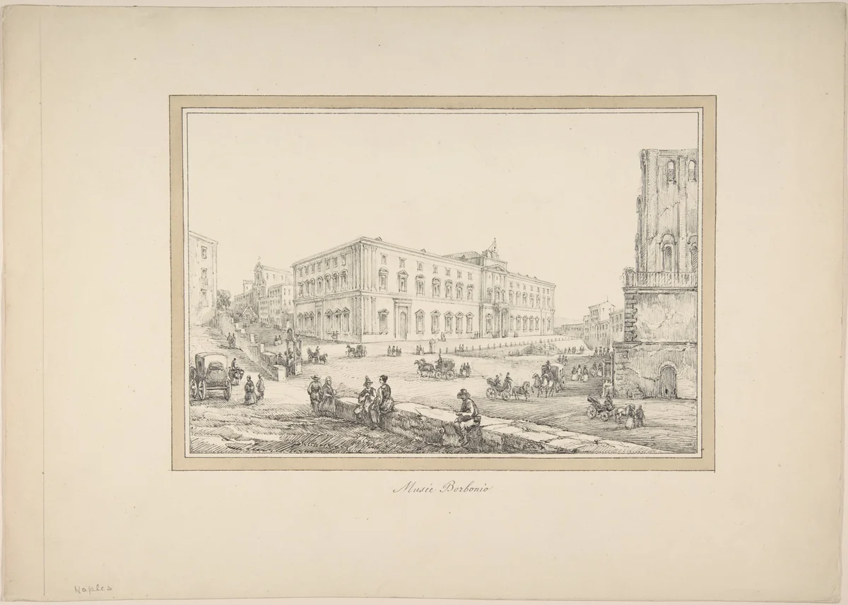 View of Naples: Musée Borbonio by anonymous, drawing, 1800-1899