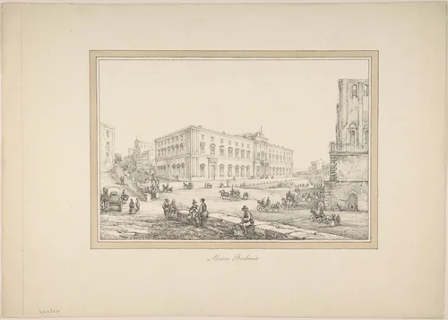 View of Naples: Musée Borbonio by anonymous, drawing, 1800-1899
