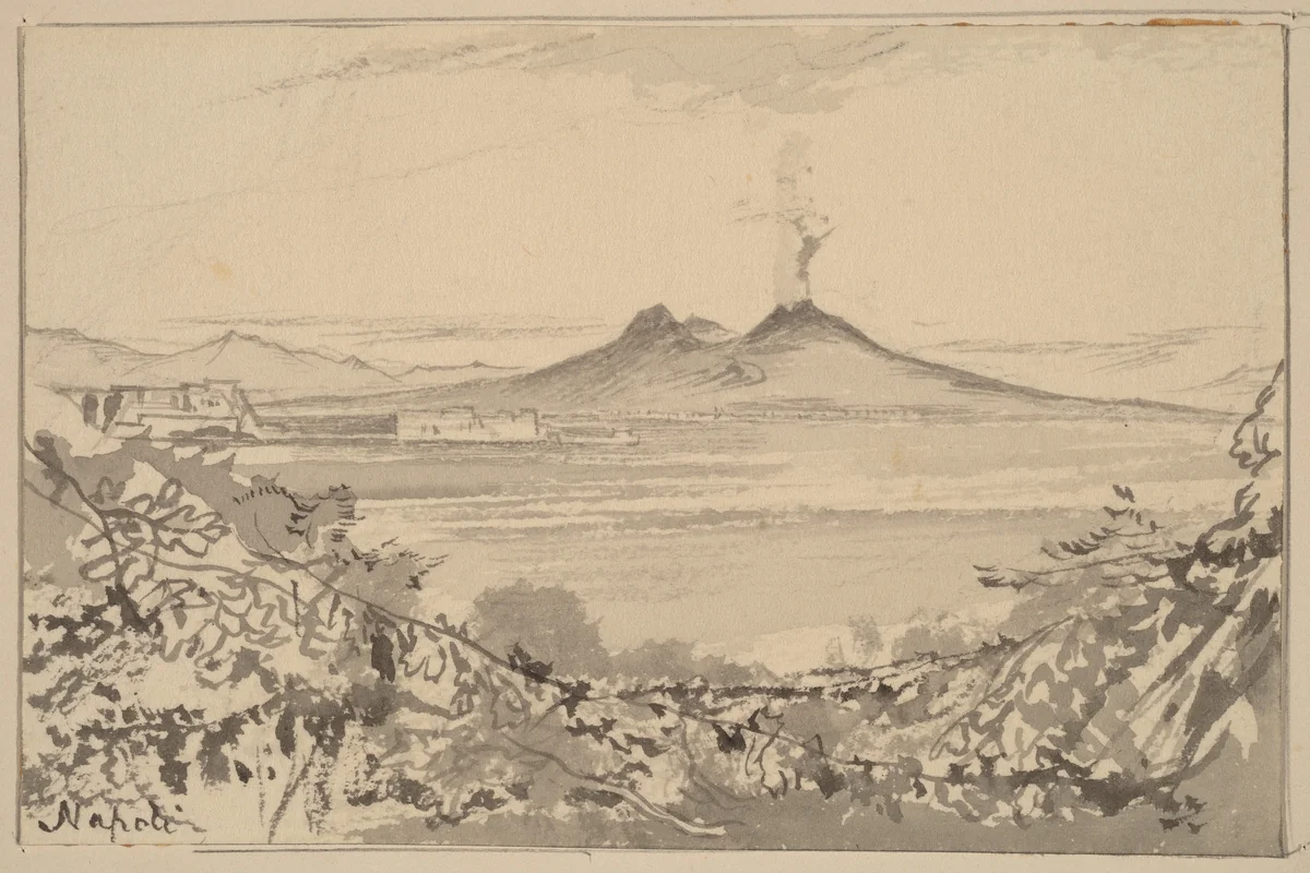 Napoli by Edward Lear, drawing, 1884-1885