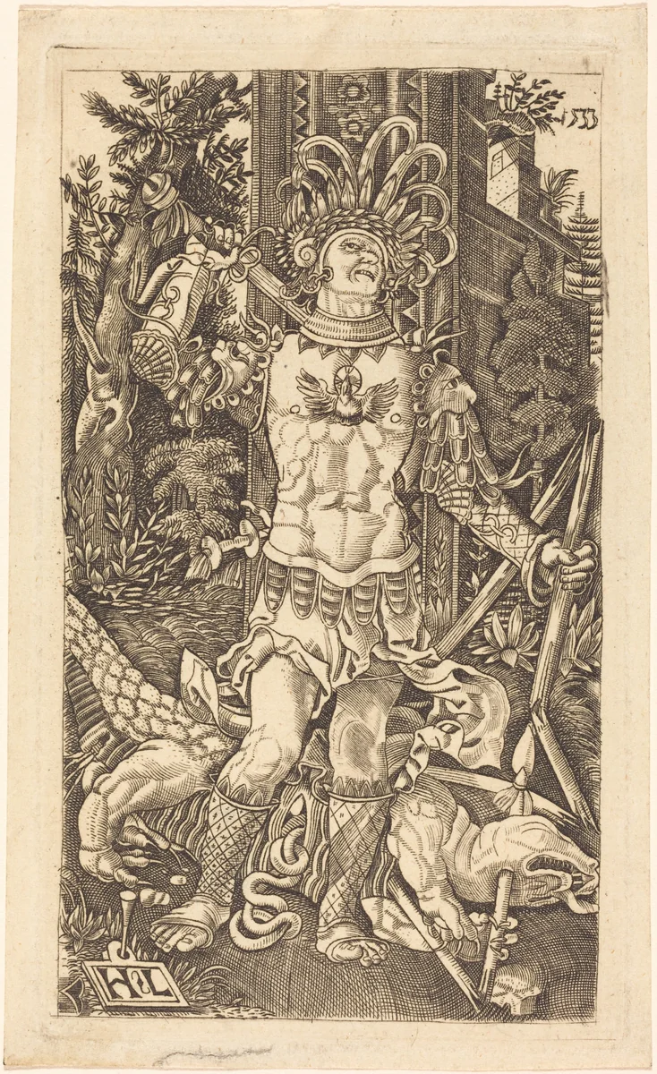 Saint George Standing by Master H. L., print, 1533