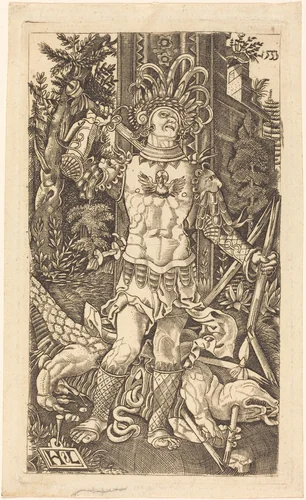 Saint George Standing by Master H. L., print, 1533