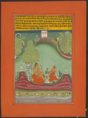 Ragini Asavari, Page from a Jaipur Ragamala Set by India Rajasthan, painting, 1745-1770
