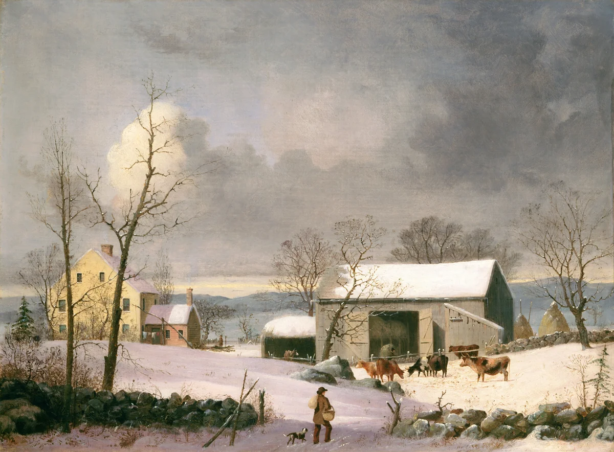 Winter in the Country by George Henry Durrie, painting, 1858