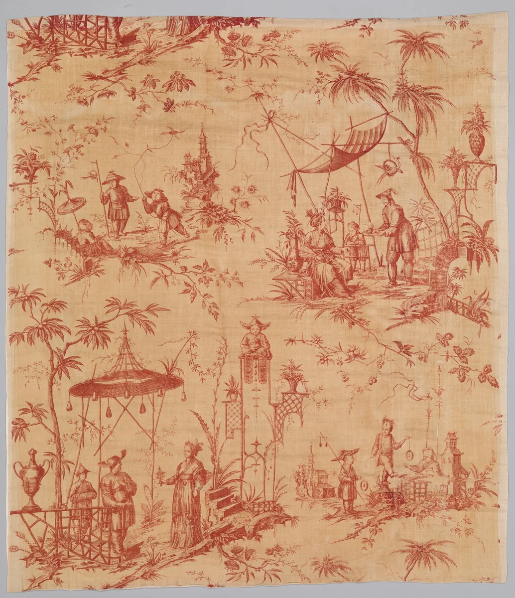 Pictorial print by Oberkampf Manufactory, textile, 1700-1799