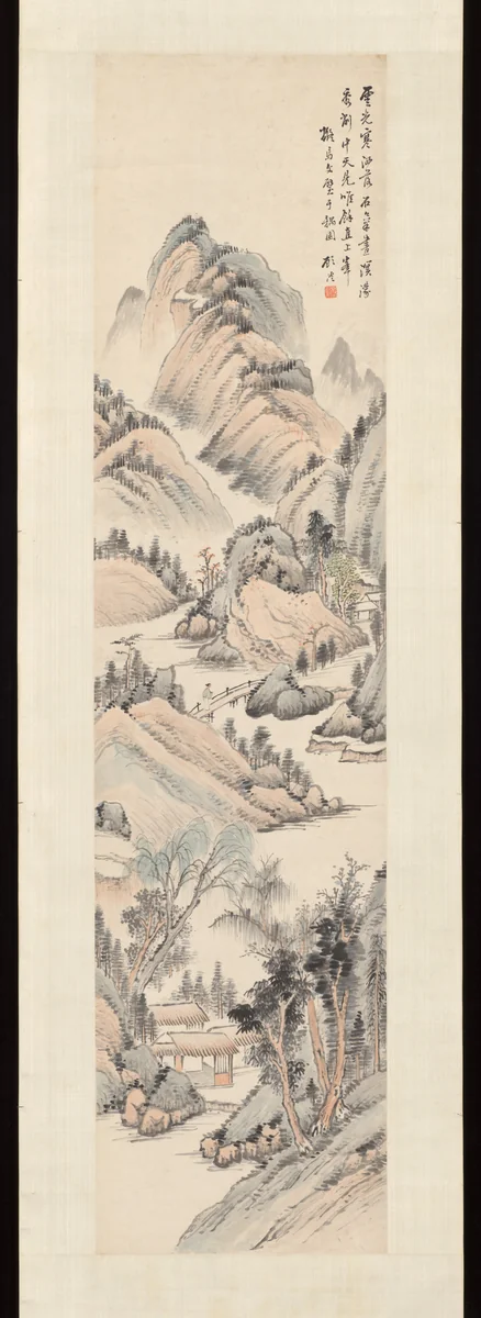 Landscape in the style of Ma Wan by Gu Yun, painting, 1867-1899