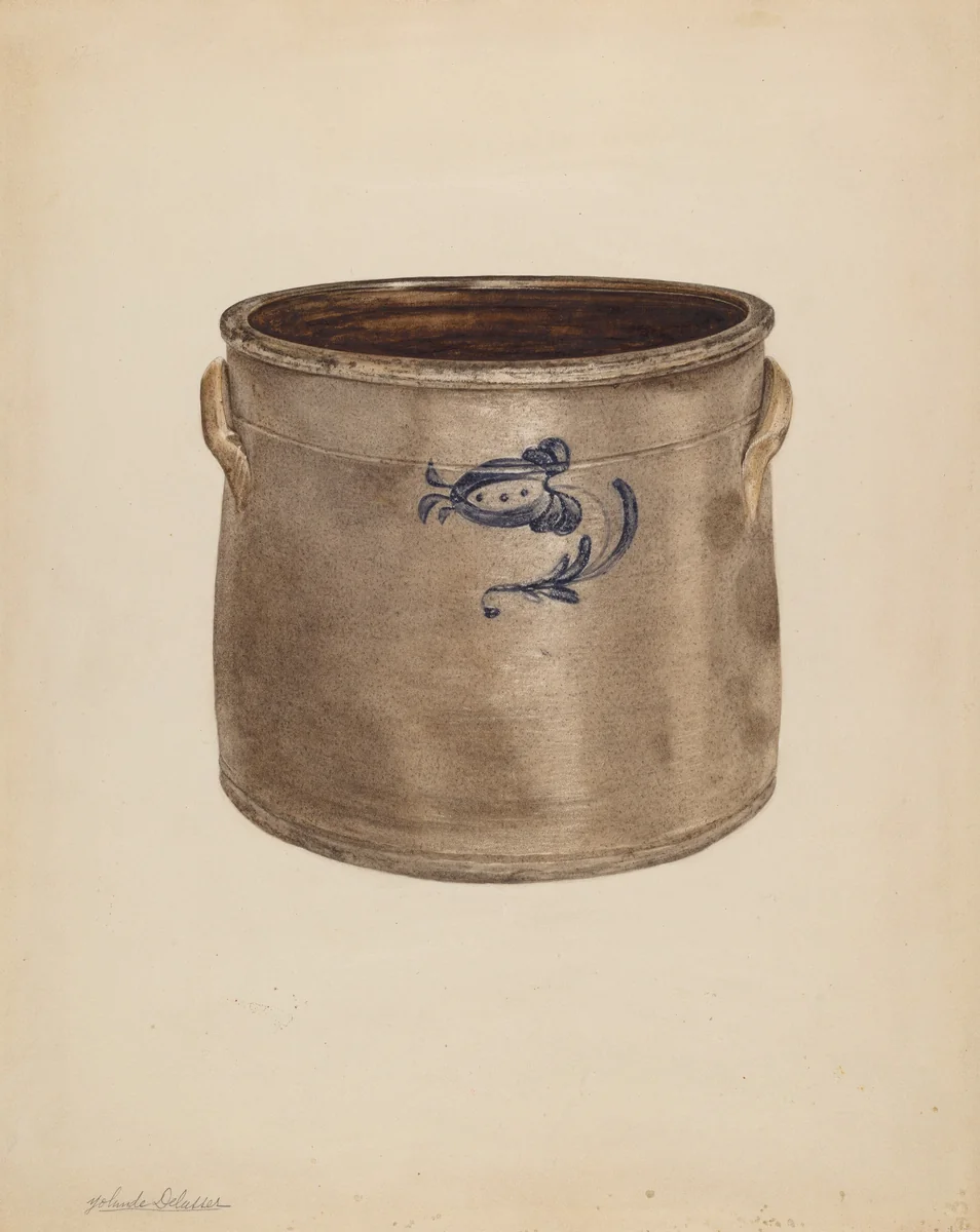 Crock by Yolande Delasser, index of american design, 1937-1938