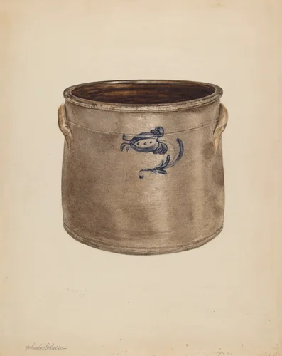 Crock by Yolande Delasser, index of american design, 1937-1938