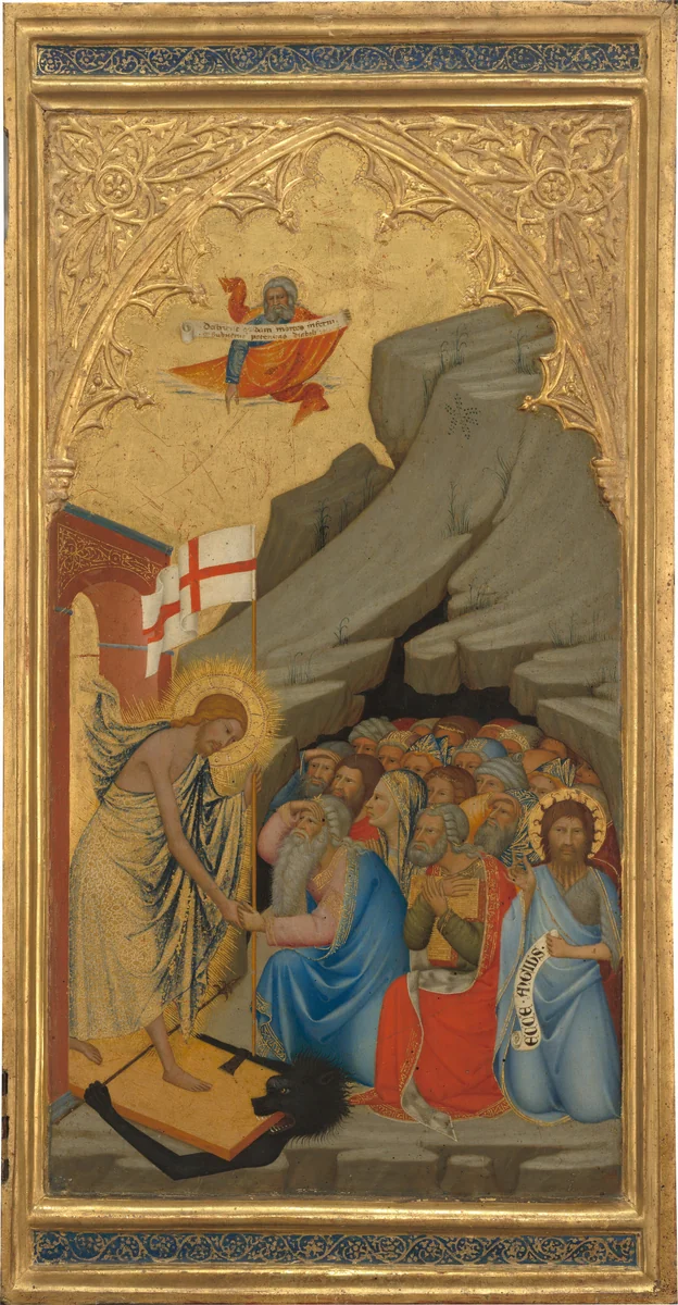Scenes from the Passion of Christ: The Descent into Limbo [right panel] by Andrea di Vanni, painting, 1380-1389
