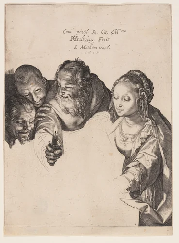 The Adoration of the Shepherds by Hendrick Goltzius, print, 1594-1604