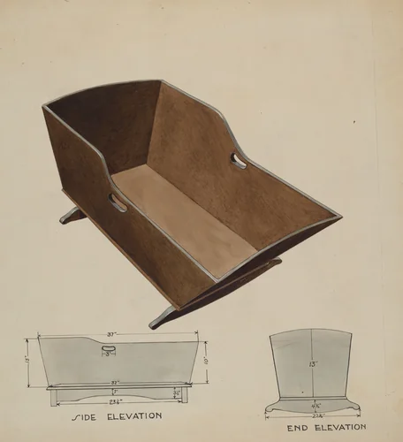 Cradle by Wellington Blewett, index of american design, 1936