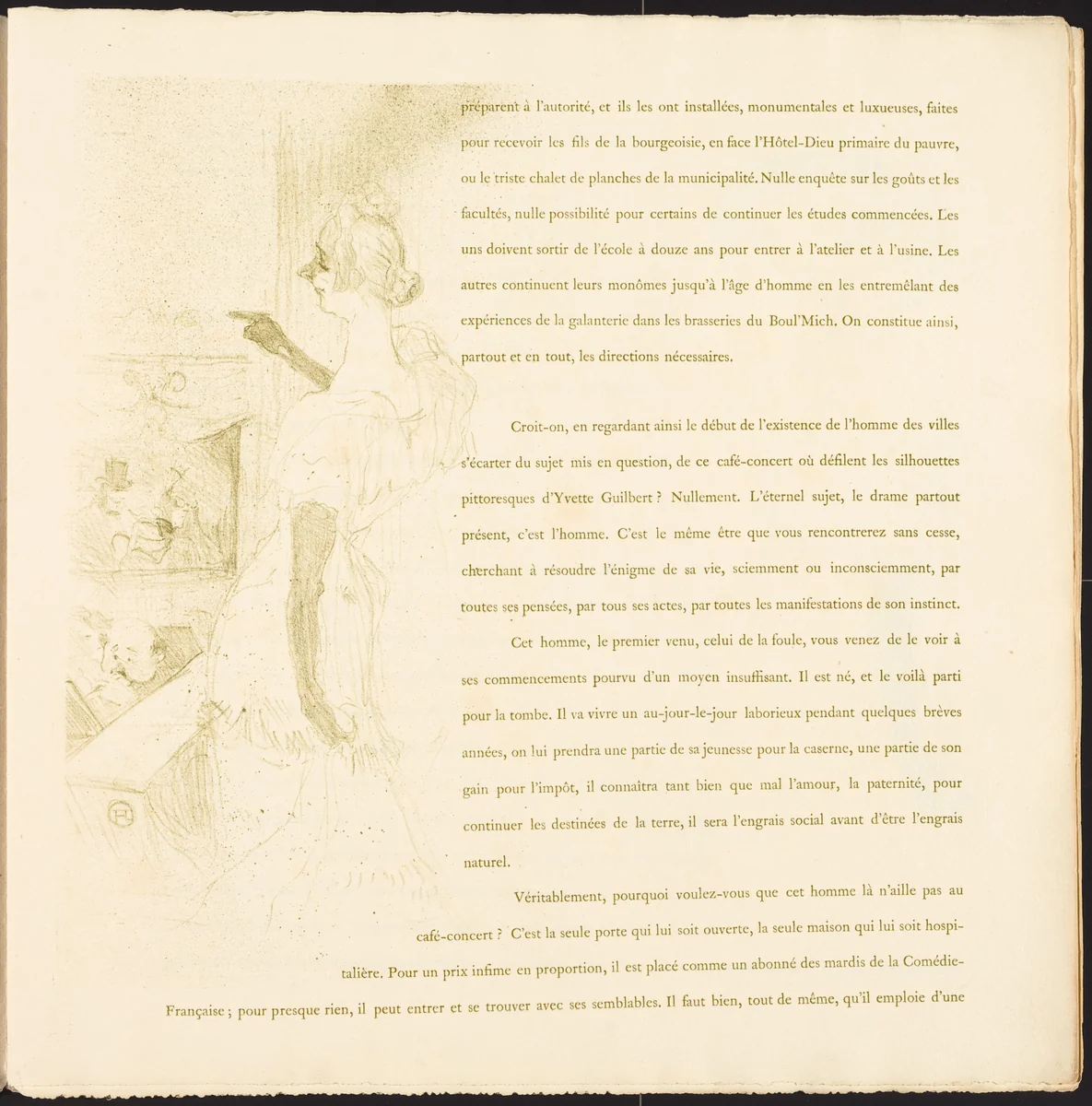 Yvette Guilbert by Henri de Toulouse-Lautrec, portfolio, 1894