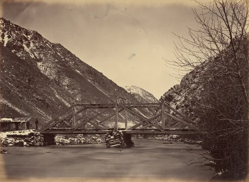 Plate 42. Mormon Turnpike Bridge, Mouth of Weber Canon by Andrew Joseph Russell, photograph, 1869