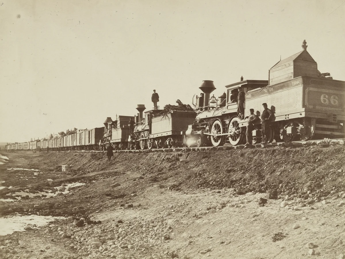 Construction Train, Bear River by Andrew Joseph Russell, photograph, 1868