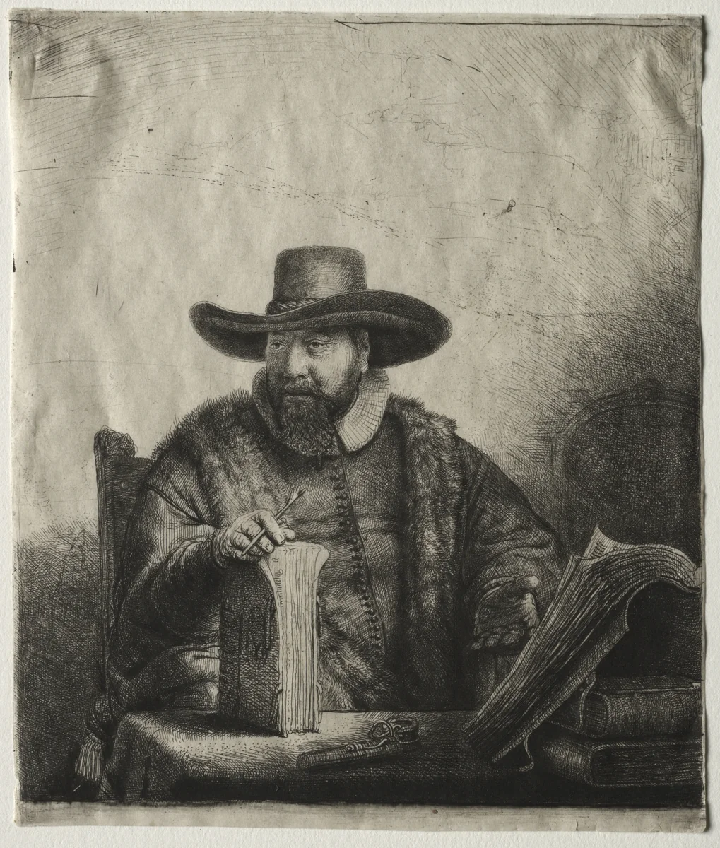Cornelis Claesz Anslo, Mennonite Preacher by Rembrandt van Rijn, print, 1641