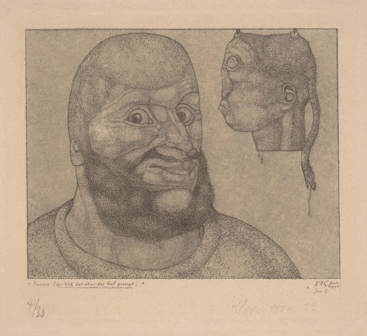 Perseus (Der Witz hat über das Leid gesiegt) [Perseus-The Triumph of Brain over Body] by Paul Klee, print, 1904