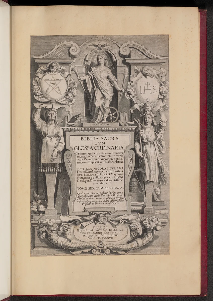 Title Page for Biblia Sacra Cvm Glossa Ordinaria by Hans Collaert the Younger, print, 1617