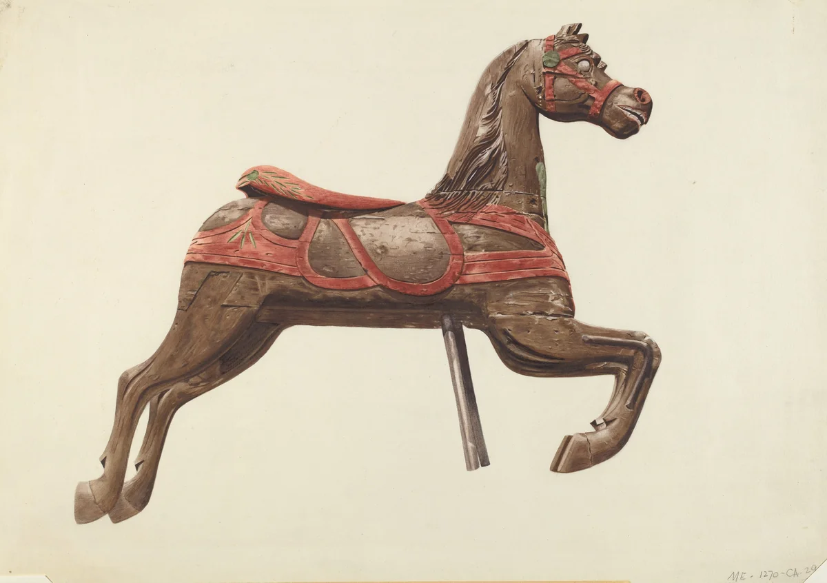 Carousel horse by Mildred E. Bent, index of american design, 1935-1942