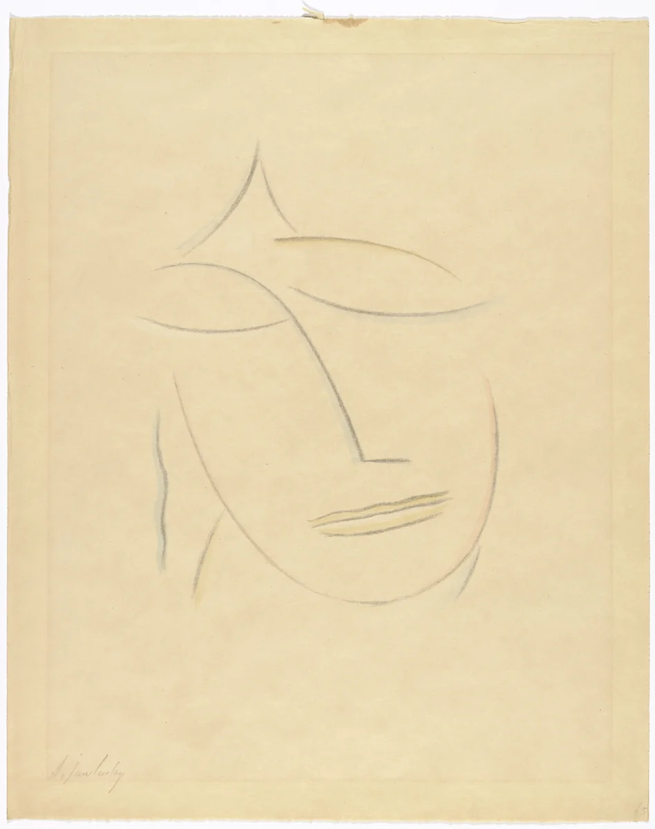 Head VI (Kopf VI) from the portfolio Heads (Köpfe) by Alexei Jawlensky, print, 1922