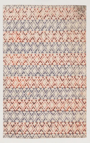 Sheet with overall pattern of diamond shapes by anonymous, print, 1800-1900