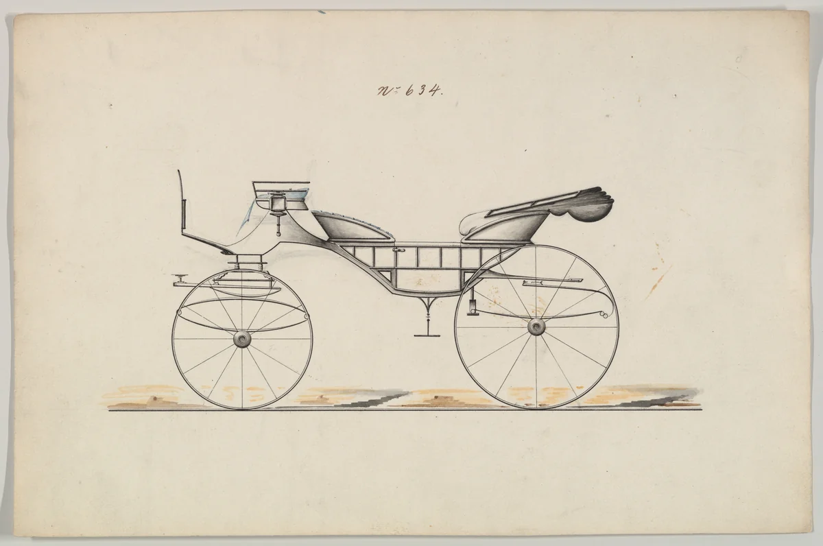 Design for Vis-à-vis, no. 634 by Brewster & Co., drawing, 1850-1870