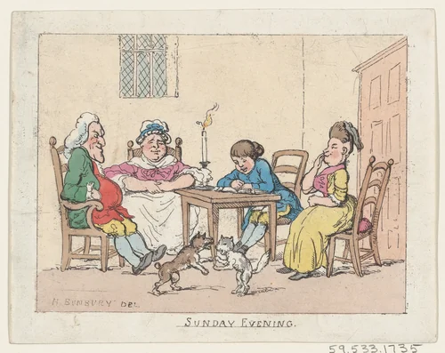 Sunday Evening by Thomas Rowlandson, print, 1770-1780