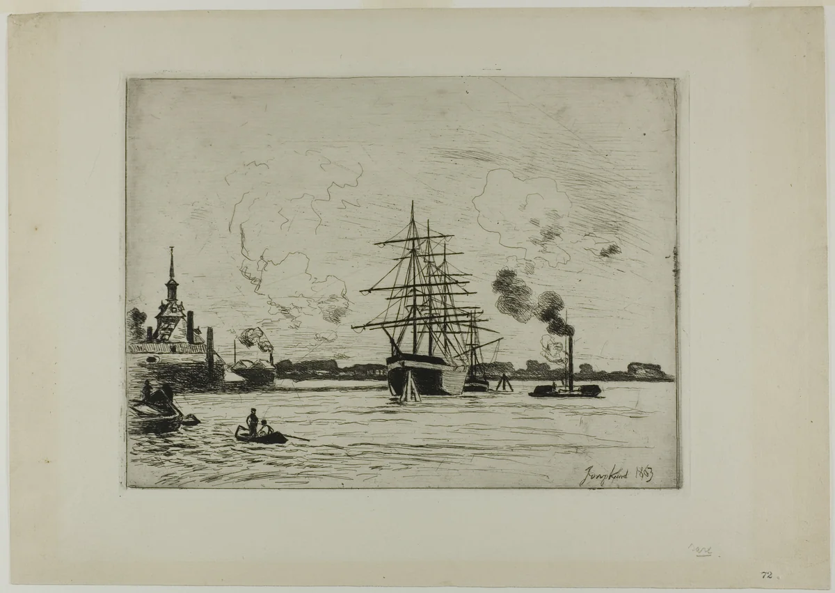 The Old Port of Rotterdam by Johan Barthold Jongkind, print, 1863