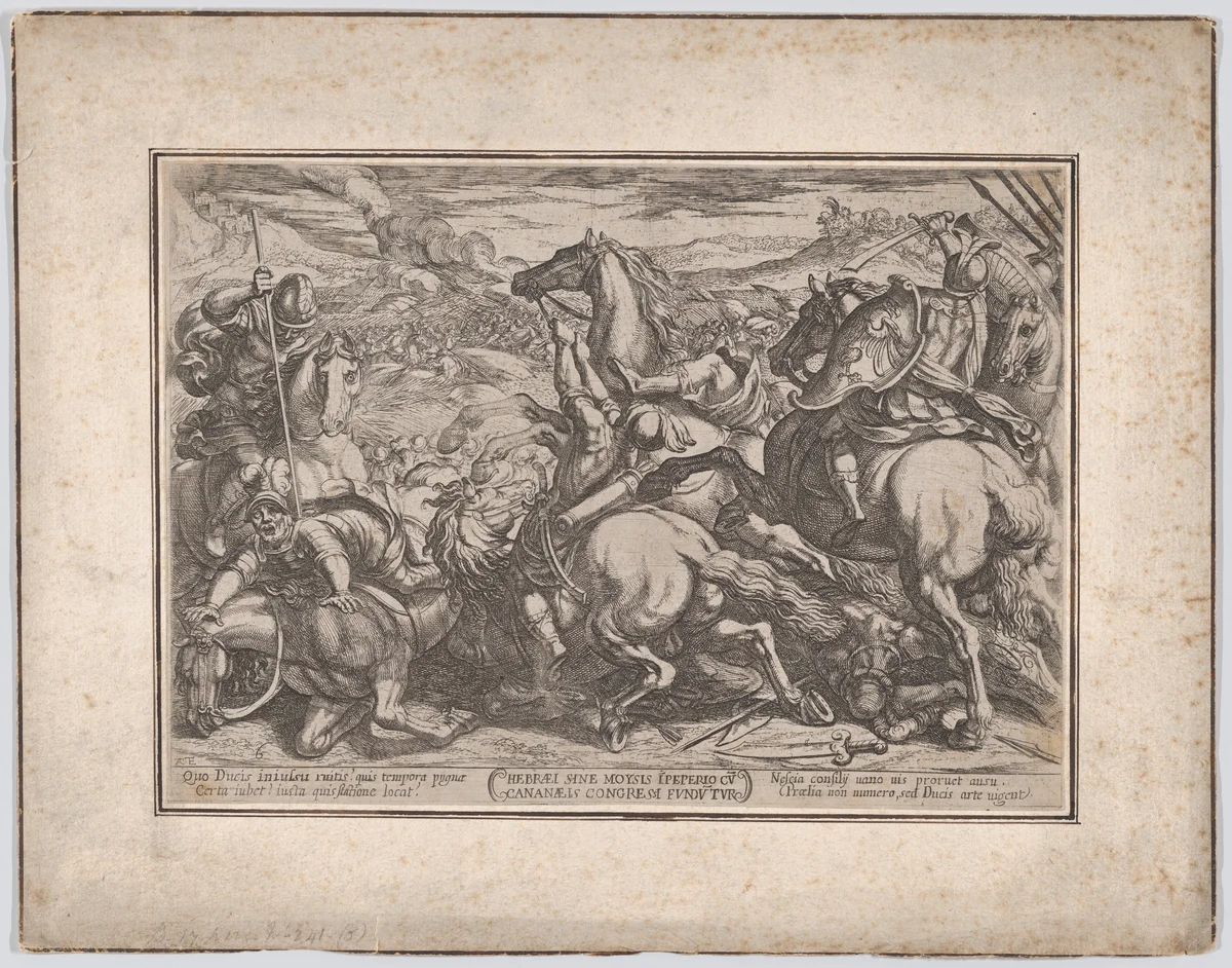 Plate 6: The Israelites Defeated by the Canaanites for Having Disobeyed Moses, from 'The Battles of the Old Testament' by Antonio Tempesta, print, 1585-1615