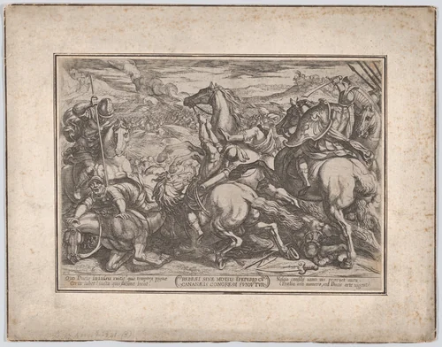 Plate 6: The Israelites Defeated by the Canaanites for Having Disobeyed Moses, from 'The Battles of the Old Testament' by Antonio Tempesta, print, 1585-1615
