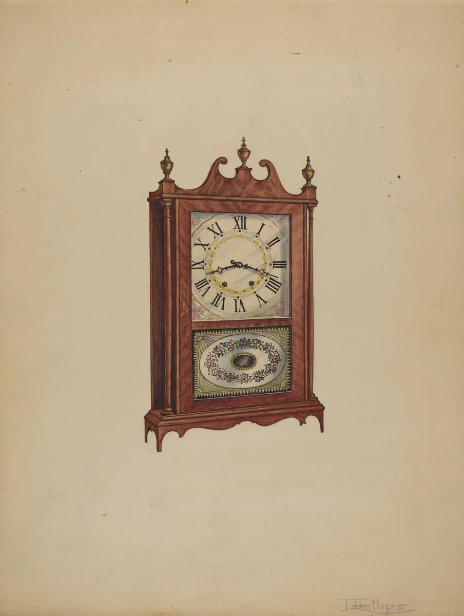 Clock by Lawrence Phillips, index of american design, 1936