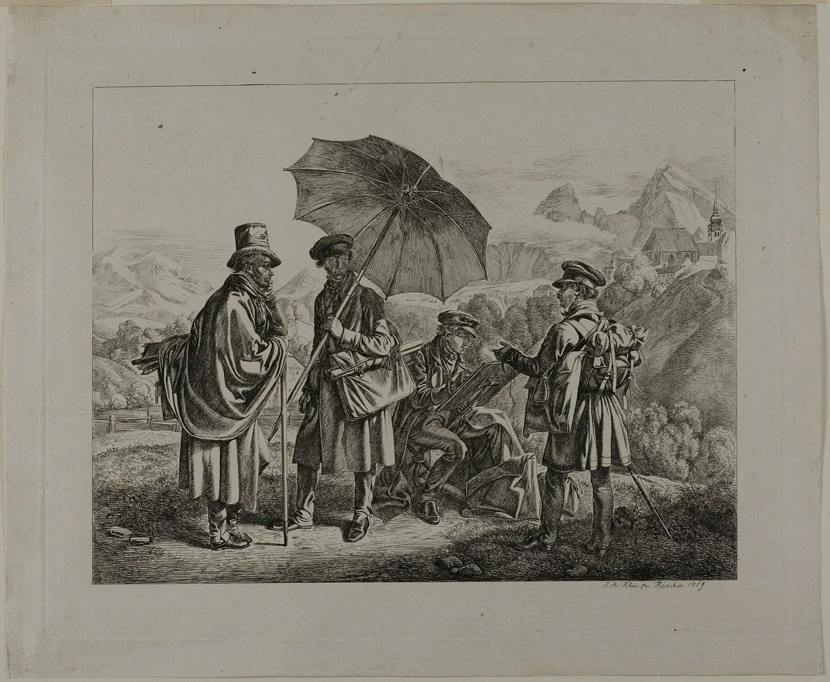 The Artists on Their Journey by Johann Adam Klein, print, 1819