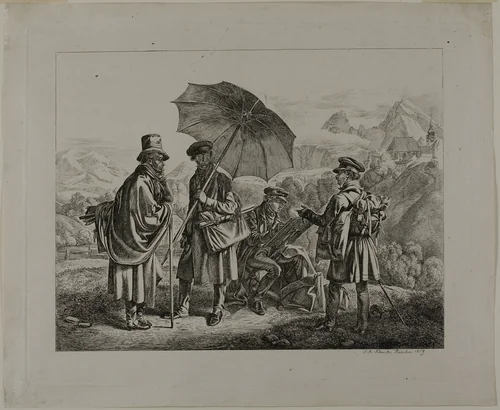 The Artists on Their Journey by Johann Adam Klein, print, 1819