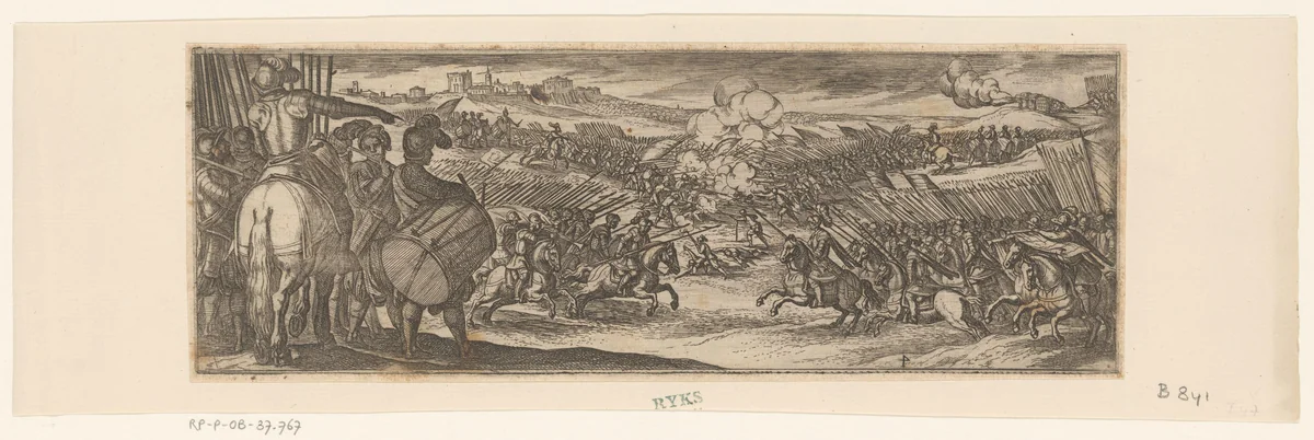 Twee legers elkaar aanvallend by Antonio Tempesta, print, 1599