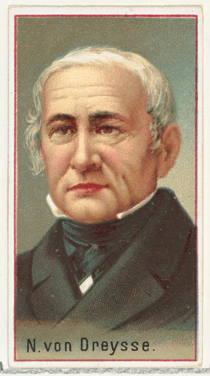 N. von Dreysse, printer's sample for the World's Inventors souvenir album (A25) for Allen & Ginter Cigarettes by Allen & Ginter, print, 1888