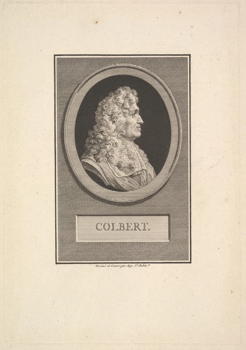 Portrait of Colbert by Augustin de Saint-Aubin, print, 1800