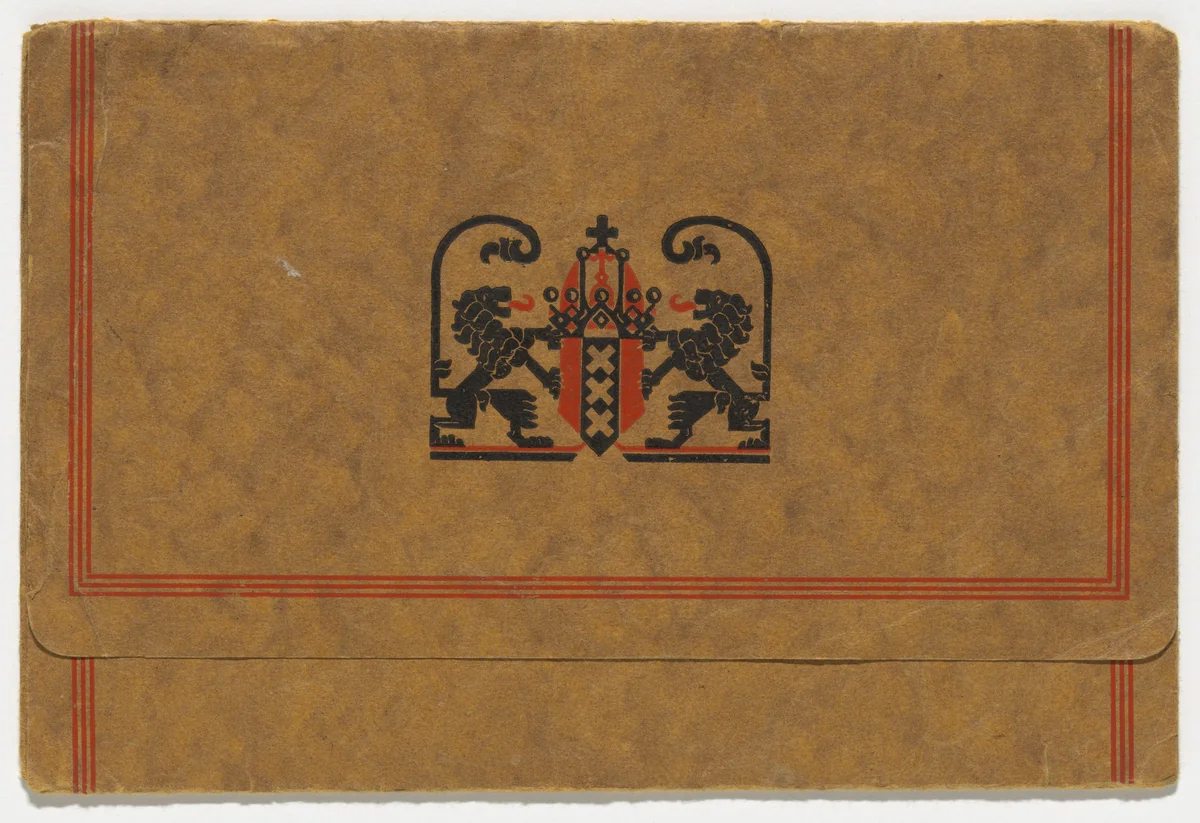 Envelope, report cards, and certificate (Getuigschrift) for an Amsterdam primary school by Fré Cohen, design, 1928