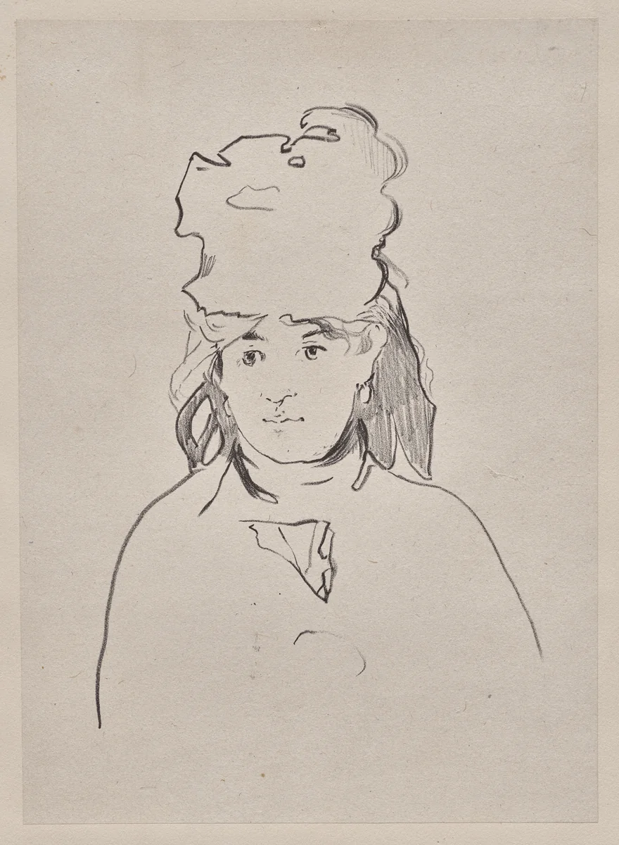 Berthe Morisot in Silhouette by Edouard Manet, print, 1872-1884