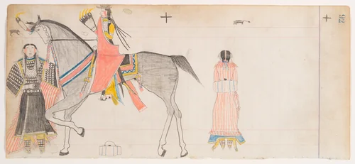 Man and Two Women (Henderson Ledger Artist B) by Frank Henderson, drawing, 1862-1902