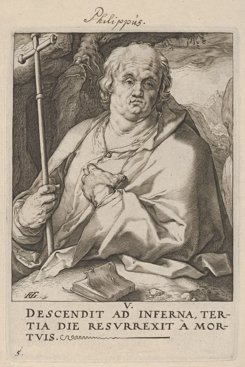 St. Philip, from "Christ, the Apostles and St. Paul with the Creed" by Hendrick Goltzius, print, 1584-1594