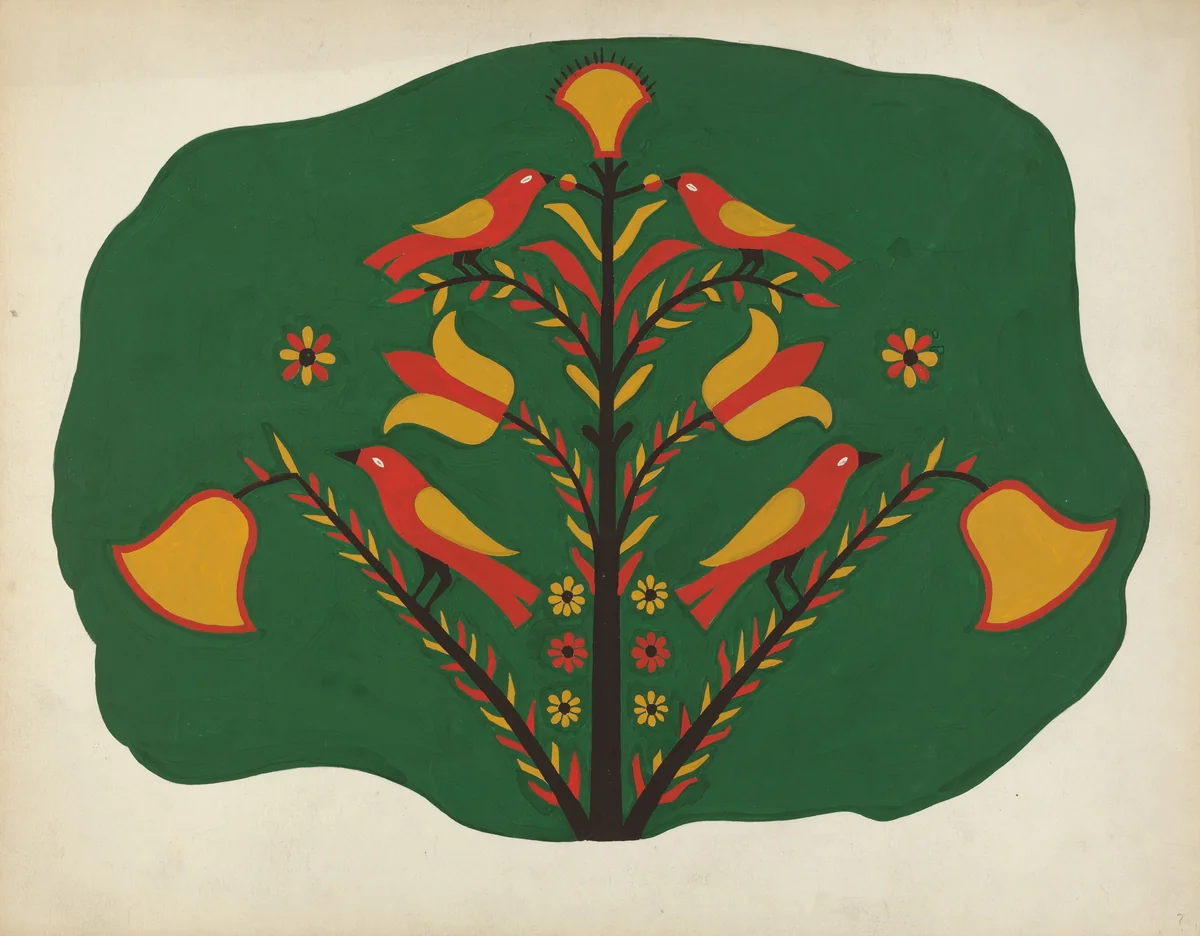 Study for Proposed Portfolio "Decorated Chests of Rural Pennsylvania" by American 20th Century, index of american design, 1941