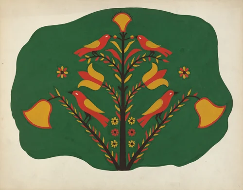 Study for Proposed Portfolio "Decorated Chests of Rural Pennsylvania" by American 20th Century, index of american design, 1941