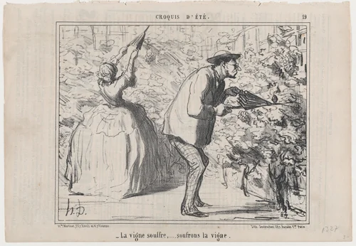 La vigne souffre,... soufrons la vigne, from "Croquis d'Été" by Honoré Daumier, print, 1857
