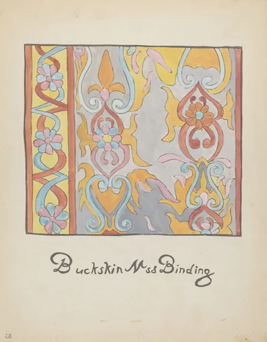 Plate 48: Buckskin Design: From Portfolio "Spanish Colonial Designs of New Mexico" by American 20th Century, index of american design, 1935-1942