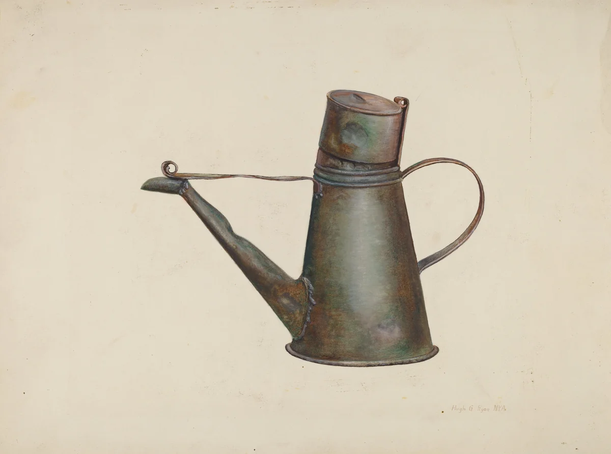 Whale Oil Can by Hugh Ryan, index of american design, 1940