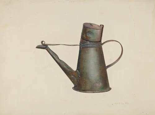 Whale Oil Can by Hugh Ryan, index of american design, 1940