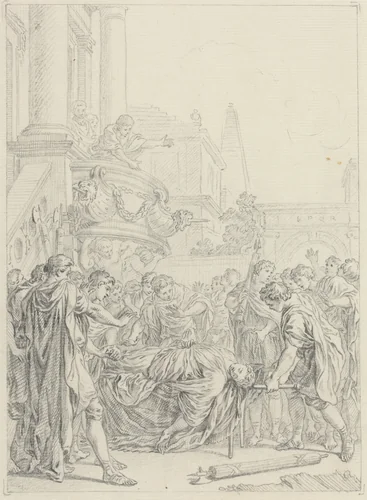 Du plus grand des Romains voilà ce qui vous reste by Hubert François Gravelot, drawing, 1699-1773