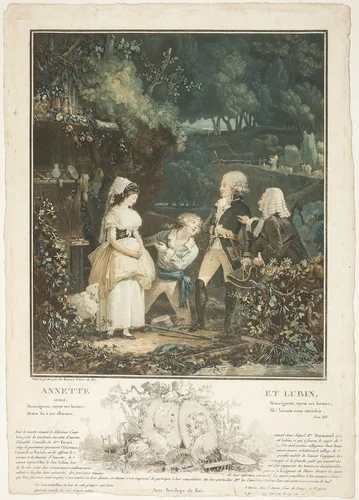 Annette and Lubin by Philibert Louis Debucourt, print, 1789