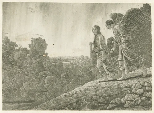 Tobias and the Angel by Hercules Segers, print, 1630-1633